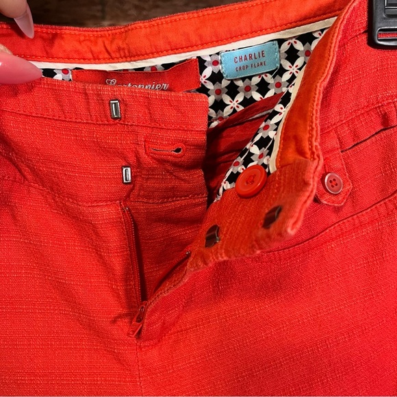 Cartonnier Anthropologie Charlie Crop Flare Pants Hot Orange‎ Casual Mid Rise - Picture 5 of 9